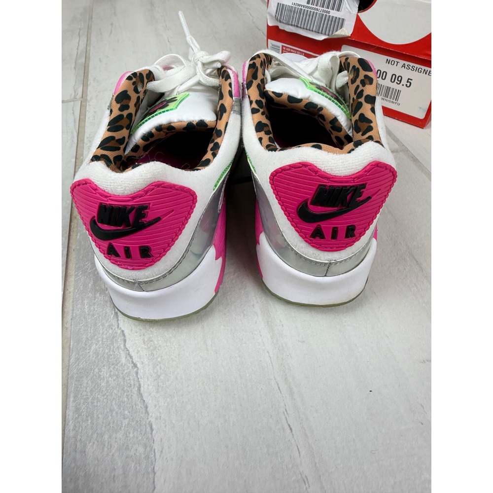 Nike Air Max 90 LX Illusion Green Leopard Holographic CQ2559-100 Womens 9.5 - Picture 7 of 10